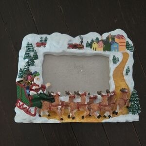 Festive Santa and Reindeer Village  Picture Frame 3x5 Photo